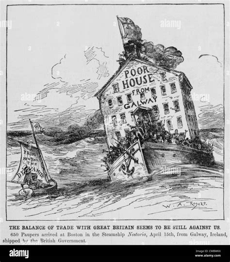 Anti Immigration Cartoon Of 1883 Is Captioned The Balance Of Trade