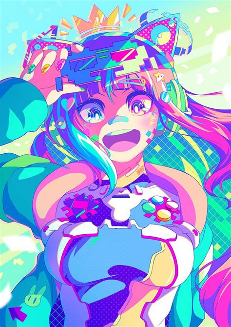 Japanese Illustrator Berryverrine Dazzles With Awesome Retrowave Kawaii