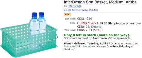 Amazon Canada Deal: InterDesign Spa Basket Only $5.46 + Free Shipping ...