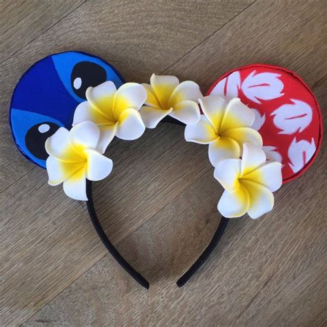 Cross stitch patterns featuring hummingbirds on sale! Hand Painted Lilo and Stitch Ears with Hawaiian Flowers | Stitch ears, Diy disney ears, Lilo and ...