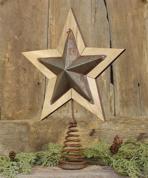 Wood And Metal Star Christmas Tree Topper Christmas Tree Rustic