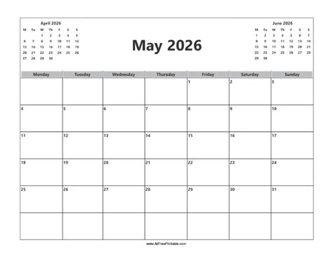 May 2026 Calendar Free Printable
