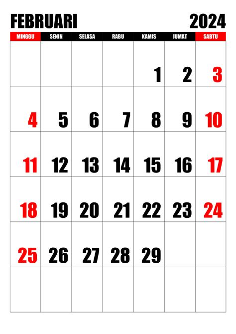 Kalender Februari 2024 Kalender365su