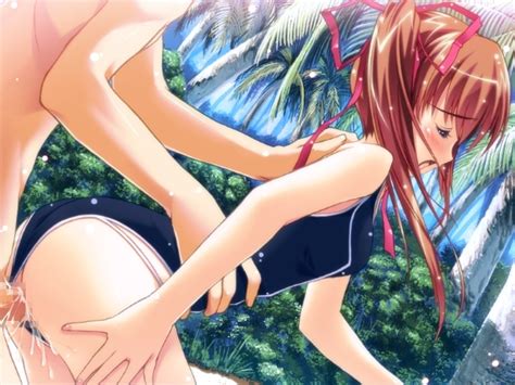 Rule 34 Blush Cum Mizugi Outdoors Ribbon Sex Sukumizu Tied Hair Twintails 712583