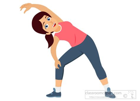 Fitness And Exercise Clipart Girl Perfroming Stretching Exercise