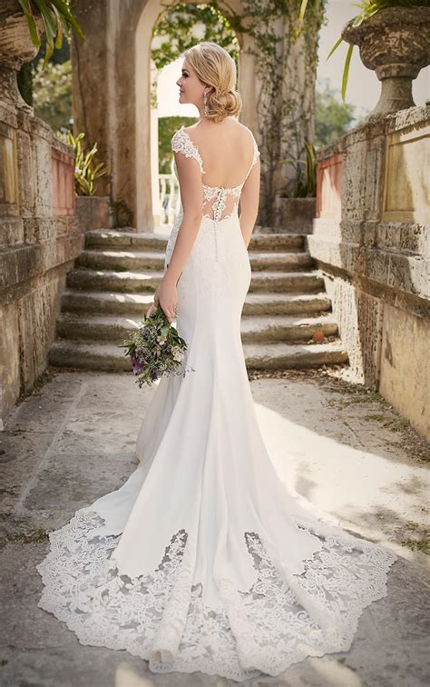 We believe in helping you find the product that is right for you. Lace Cap Sleeve Wedding Dress | Essense of Australia