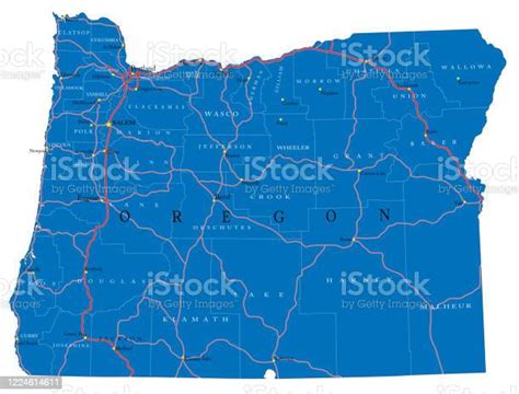 Oregon State Political Map Stock Illustration Download Image Now Istock