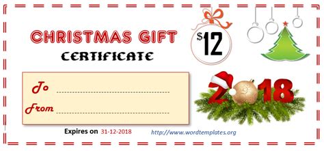 Certificate templates for the holiday season free all text can be edited and you can also add a pany logo christmas clipart and additional text such as pany name expiration date holiday greetings etc. Printable Gift Certificate Templates for 2018 - (15 Free ...