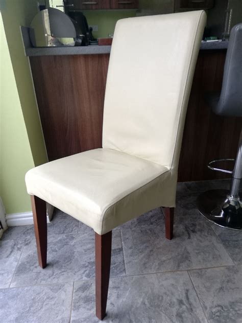 Cream Leather Dining Chairs Village