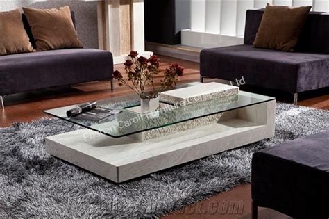Glass or acrylic stays in the background to let your rugs or accent chairs be the center of attention. Modern Glass Top and Marble Coffee Table from China ...