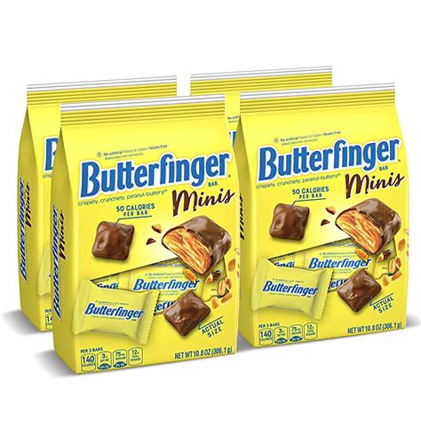 Butterfinger Minis 4 Bags Of Peanut Buttery Chocolate Y