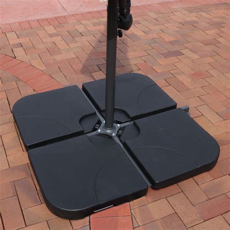 Sunnydaze Heavy Duty Cantilever Offset Patio Umbrella Base Plates Stand