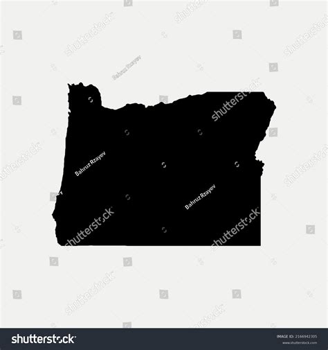Map Oregon United States Outline Silhouette Stock Vector Royalty Free
