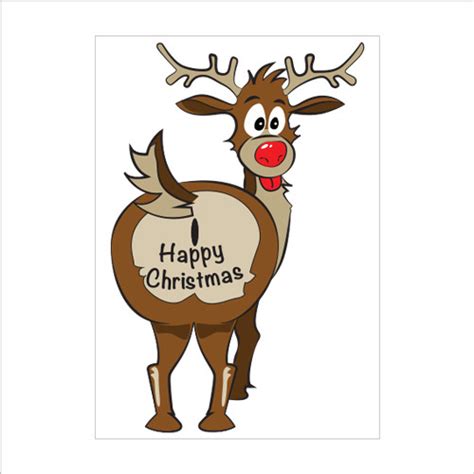 Reindeer Rude Bum Christmas Sticker Graphics Uk
