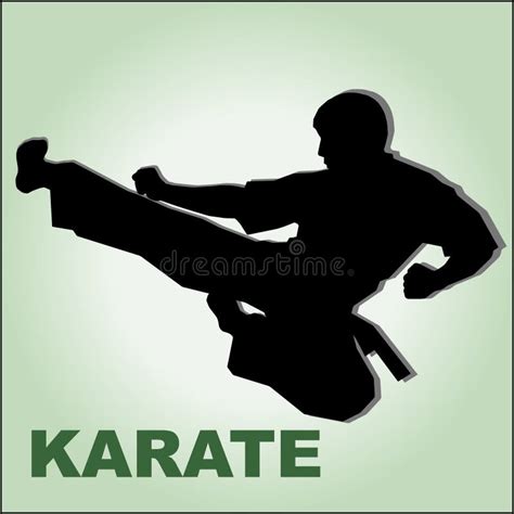 Karate High Kick Martial Arts Stock Illustration Illustration Of