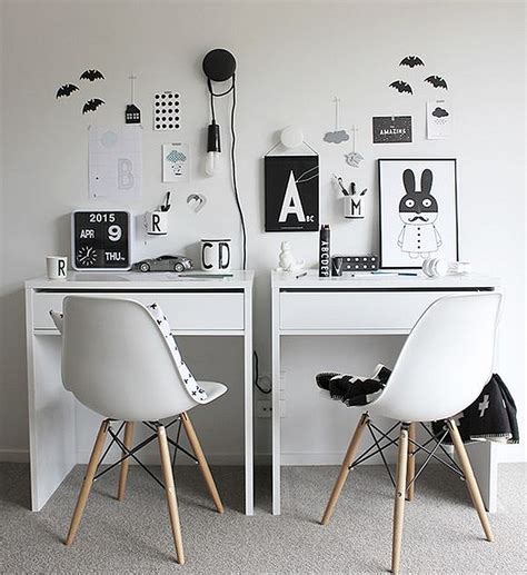 Boxes, shelves, baskets and drawers create a vibrant and dynamic space, in which every. IKEA Micke Desk Setup for Two | Minimalist Desk Design Ideas
