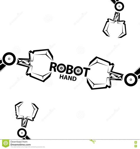 Symbole Robotique De Bras De Vecteur Main Et Papillon De Robot