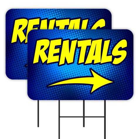 Rentals 2 Pack Double Sided Yard Signs 16 X 24 With Metal Stakes