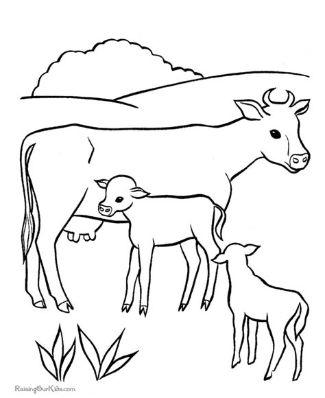 Cow To Color On The Farm