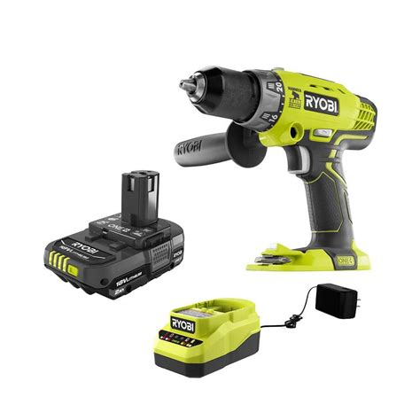 Ryobi One 18v Cordless 12 In Hammer Drilldriver With Handle With 2