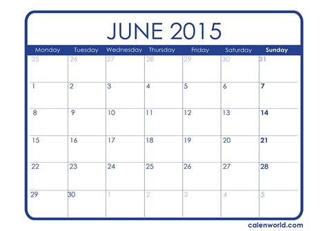 June 2015 Calendar Printable Calendars