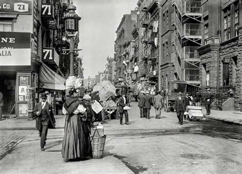 A Street Scene On Mulberry Street On Manhattans Lower East Side New
