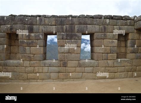 Temple Of The 3 Windows Machu Picchu Peru Stock Photo Alamy