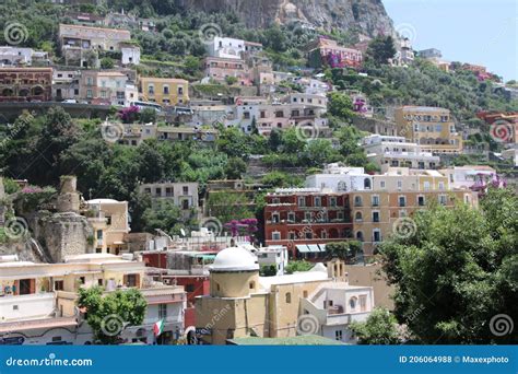 Image Of Colorful Buildings Along The Amalfi Coast In Italy Editorial