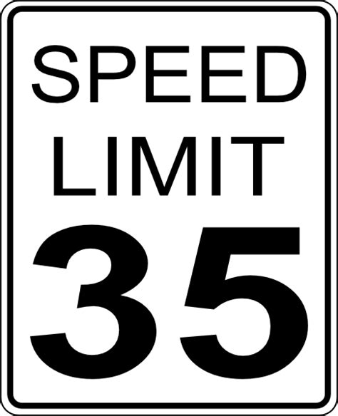 35mph Speed Limit Sign Clip Art At Vector Clip