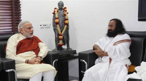 Shri Narendra Modi Meets Sri Sri Ravi Shankar Ji In Gandhinagar