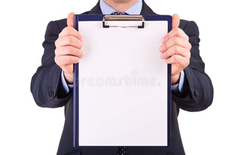 Businessman Showing Clipboard Stock Image Image Of Explain Leader