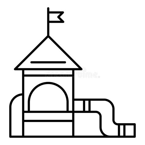 Park Kid Playground Icon Outline Style Stock Vector Illustration Of