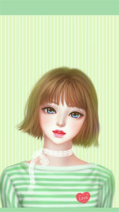 Enakei Korean Illustration Illustration Girl Sweet Girls Lovely Girl Short Hair