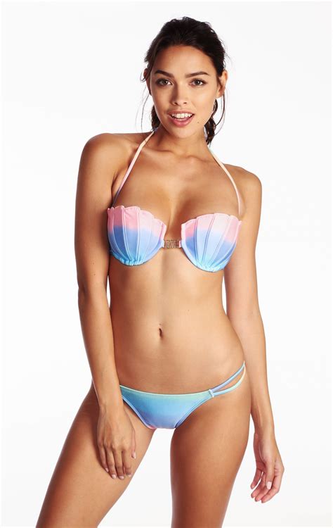 Mermaid Pastel Tie Dye Shell Top Shell Bikini Bikini Tops Mermaid Shell Top