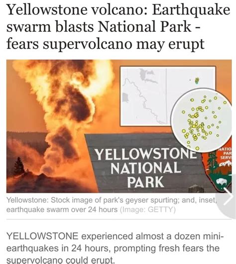 Yellowstone Volcano Earthquake Swarm Blasts National Park Fears
