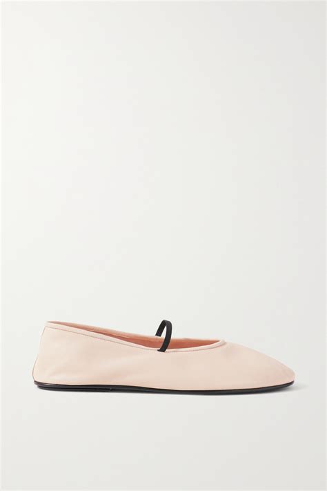 The Row Elastic Leather Ballet Flats Net A Porter