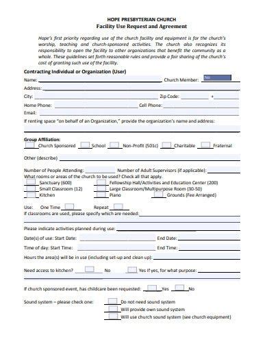 11 Church Facility Use Agreement Templates In Doc Pdf