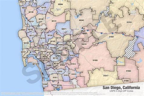 San Diego County Zip Code Map Full Zip Codes Colorize