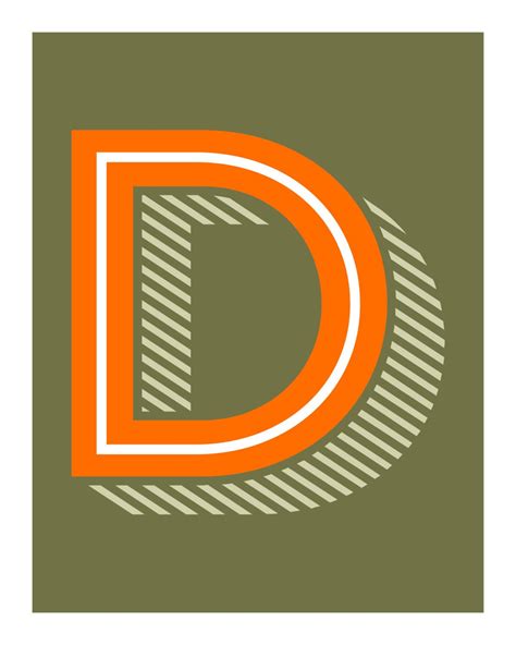 The Letter D Typographic Print Monogram Print Alphabet Etsy