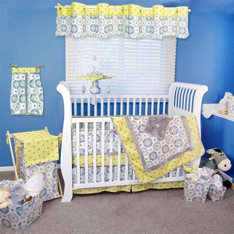 Now and forever baby cradle. gray, yellow, blue | Baby bedding sets, Crib bedding sets ...