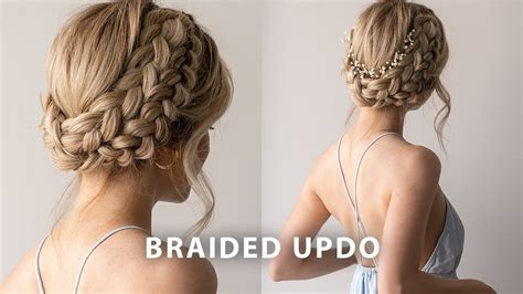 Easy Milkmaidcrown Braided Updo Perfect For Long Hair Medium Hair Lengths Youtube