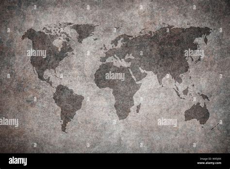 Grunge Map Of The World Stock Photo Alamy