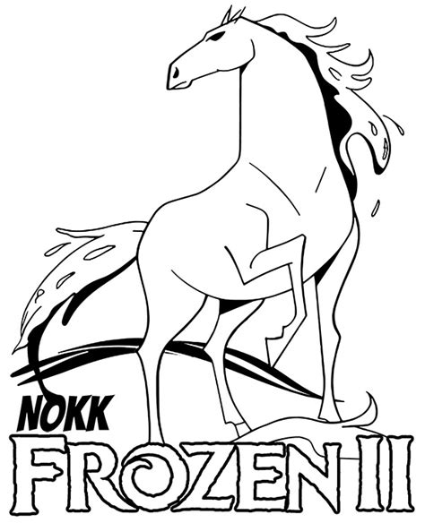 Elsa making a wish colouring page. Frozen II coloring page Nokk horse - Topcoloringpages.net