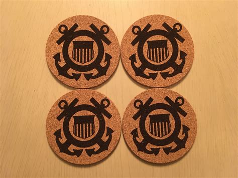 Set Of 4 Laser Engraved Cork Coasters United States Coast Etsy