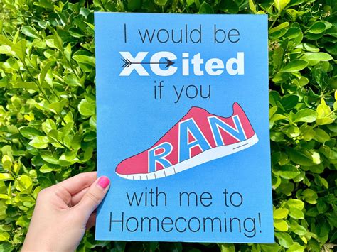 Homecoming Promposal Idea Printable I Would Be Xcited If You Ran With