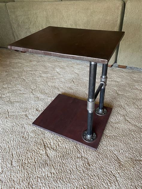 Industrial Pipe C Table Side Table Etsy