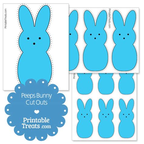 Or a pom pom headband, or cheeks? Printable Blue Peeps Bunny Cut Outs — Printable Treats.com