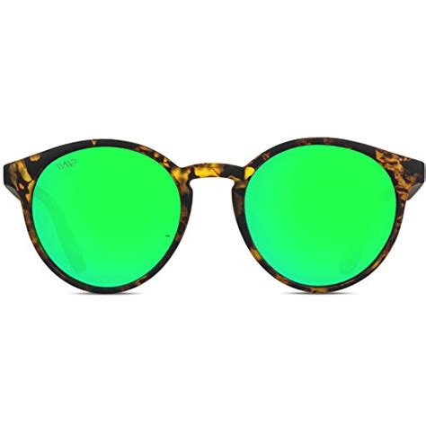 Wearme Pro Classic Small Round Retro Sunglasses Tortoise Frame Mirror Green Lens Pricepulse