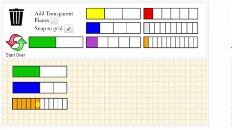 Fraction Bars Virtual Manipulative Youtube