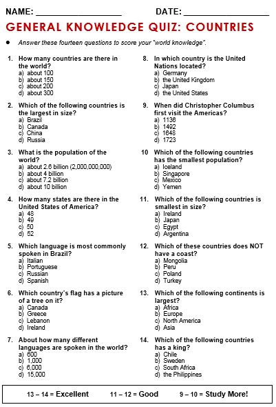 Take online general knowledge quizzes on all kinds of topics and test your knowledge. General Quiz For Kids Printable Trivia Questions Answers | All Basketball Scores Info